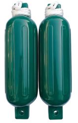 Picture of Seachoice DE77208S Twin Eye Ribbed Fender Kit with Lines - 5.5" x 20" Green