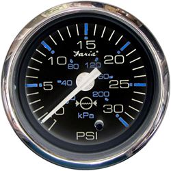Picture of Faria Instruments F13712 Chesapeake Black Stainless Steel Water Pressure Gauge 2 Inch 30 PSI