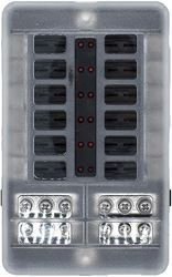 Picture of Bluewater 3200-0001-012 12 Position LED Fuse Block for 48V DC Systems
