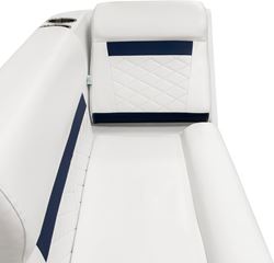 Picture of Wise Seating DLX1305L-1904 DLX Series Pontoon Left Radius Lean Back Recliner White/Mariner Blue