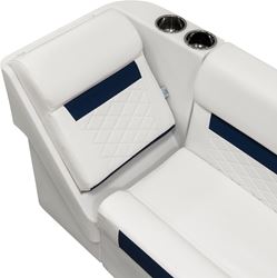 Picture of Wise Seating DLX1305R-1904 Right Radius Pontoon Lean Back Recliner White/Mariner Blue