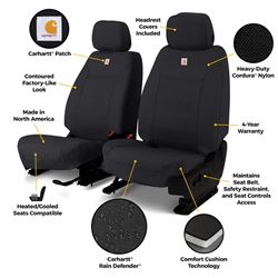 Picture of Covercraft GTD1347ABCOBK Carhartt Super Dux PrecisionFit Front Seat Covers Black Ram 1500