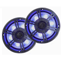 Picture of PQN RV652BTBKLD 6.5" Waterproof Bluetooth Marine Speakers with Integrated Amp and LED Lights