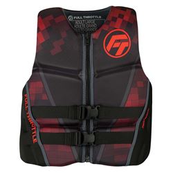 Picture of Kent Sporting Goods 142500-100-020-22 Full Throttle Men's Rapid-Dry Flex-Back Life Jacket Small Black/Red