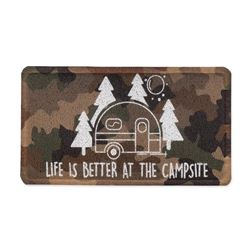 Picture of Camco 53449 Life is Better at the Campsite Scrub Rug - Camo Retro 26.5" x 15"