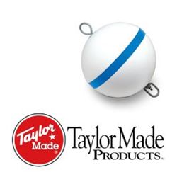 Picture of Taylor Made 22170 Sur-Moor Traditional Mooring Buoy 12 Inch White with Blue Stripe