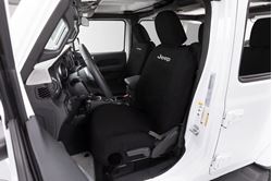 Picture of Covercraft SSJ2468FJ11WFBK Endura Waterproof SeatSaver Front Row Seat Covers with Jeep Logo Black
