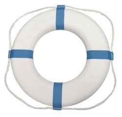 Picture of Taylor Made 373 Decorative Life Ring 25 Inch White with Blue Stripes