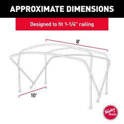 Picture of Taylor Made 2020329857 Pontoon Bimini Top Kit 8'W x 10'L Beige