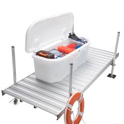 Picture of Taylor Made 123750 Stow 'N Go Polyethylene Dock and Patio Storage Box White 67.75 Inch