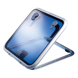 Picture of Lewmar 2020206645 Low Profile Replacement Flange Base Hatch Size 10 Gray Acrylic Silver Frame