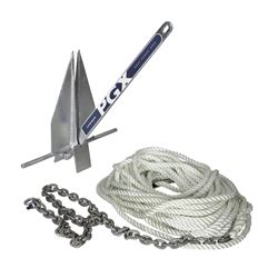 Picture of Lewmar 2020222277 PGX 8lb Galvanized Fluke Anchor Kit with Chain and Rode