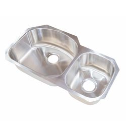 Picture of Lippert Components 388415 Double Offset Bowl RV Kitchen Sink 32x17x7 Stainless Steel