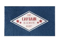 Picture of Kittrich STRB-21477-10 The Captain Is Always Right Crumb Rubber Door Mat 18x30 Navy Blue