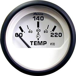 Picture of Faria Instruments F12910 Euro White 2" Cylinder Head Temperature Gauge 60-220°F