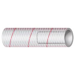 Picture of Shields Hose 16-162-0125 1/2" x 25' Clear Reinforced PVC Tubing with Red Tracer