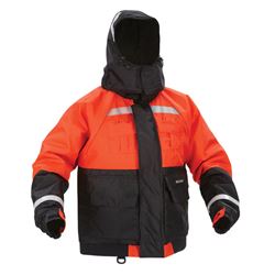 Picture of Kent Sporting Goods 151800-200-050-13 Deluxe Flotation Jacket with Hood Type III PFD X-Large Orange Black