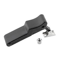 Picture of Whitecap Industries 6838C Black Rubber Draw Latch with Stainless Steel Oval Keeper