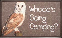 Picture of Kittrich STRB-14854-20 Whooos Going Camping Textilene RV Door Mat 18x30