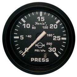 Picture of Faria Instruments F12810 Euro Black Water Pressure Gauge 2 Inch 30 PSI