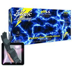 Picture of Atlantic Safety Company BL-XL Black Lightning Powder-Free Nitrile Gloves X-Large