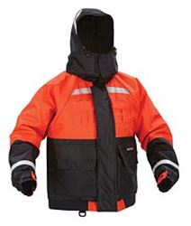 Picture of Kent Sporting Goods 151800-200-070-13 Deluxe Flotation Jacket Type III PFD with ArcticShield Hood 3XL Orange/Black