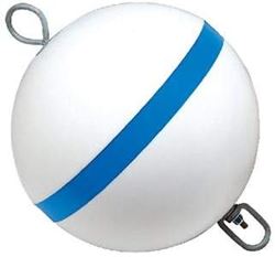 Picture of Taylor Made 22172 Sur-Moor Traditional Mooring Buoy 18 Inch White with Blue Reflective Stripe