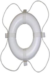 Picture of Taylor Made 361 Ring Buoy 24" White Vinyl Coated Foam with White Rope