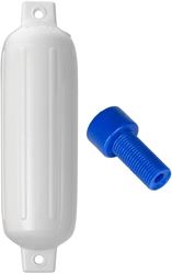 Picture of Polyform G-3 WHITE W/AIR ADAPTER Twin Eye Boat Fender 5.5" x 19"