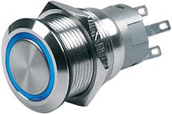 Picture of BEP Marine 80-511-0001-01 Push-Button Switch 12V Latching On/Off Red LED