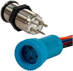 Picture of Bluewater 9057-3114 19mm Inrush Push Button Switch Nav/Anchor Off/On/On Blue/Green/Red LED