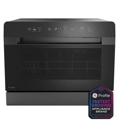 Picture of GE Appliances PZF560HGWBB Profile ENERGY STAR Smart Compact Dishwasher Countertop or Built-In Black