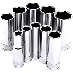 Picture of Performance Tool W38300 10-Piece 3/8" Drive SAE Deep Well Socket Set